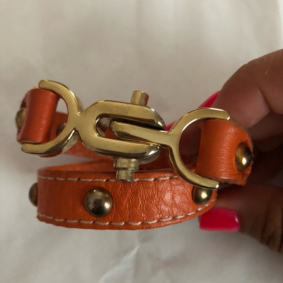 Gold & Orange wrap around bracelets - Picture 2 of 6